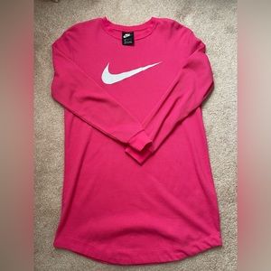 Nike Long Sleeve T-shirt, Long Tee Shirt Dress Waffle Knit